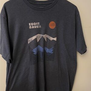 Eddie Bauer Mountain Sun Graphic Tee Charcoal Gray LT Large Tall Outdoor Hike